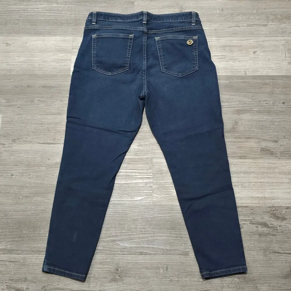 Michael Kors Blue Denim Izzy Cropped Skinny Jeans